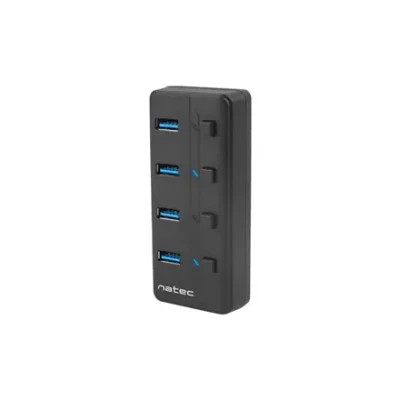 Natec USB 3.0 HUB, Mantis 2, 4-Port, On / Off with AC Adapter  |  Natec  |  4 Port Hub With USB 3.0  |  Mantis NHU-1557  |  Black