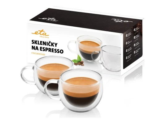 ETA  |  Espresso cups  |  ETA518091000  |  For espresso coffee  |  2 pc(s)  |  Dishwasher proof  |  Glass