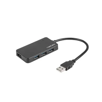 Natec  |  4 Port Hub With USB 3.0  |  Moth NHU-1342  |  Black  |  0.15 m