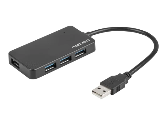 Natec  |  4 Port Hub With USB 3.0  |  Moth NHU-1342  |  Black  |  0.15 m