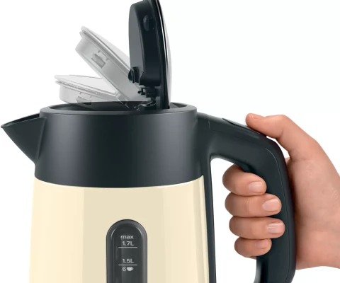 Bosch  |  Kettle  |  TWK4P437  |  Electric  |  2400 W  |  1.7 L  |  Stainless steel  |  Beige