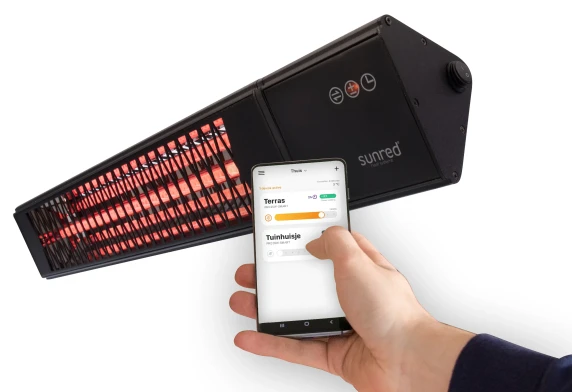 SUNRED  |  Heater  |  PRO25W-SMART, Triangle Dark Smart Wall  |  Infrared  |  2500 W  |  Black  |  IP55