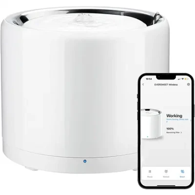 PETKIT  |  Smart Pet Drinking Fountain  |  Eversweet 3 Pro (Wireless Pump)  |  Capacity 1.35 L  |  Filtering  |  Material Stainless Steel, ABS  |  White