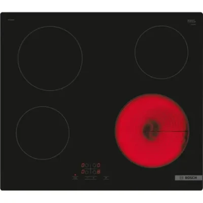 Bosch  |  Hob  |  PKE611BA2E Series 4  |  Vitroceramic  |  Number of burners / cooking zones 4  |  Touch  |  Black