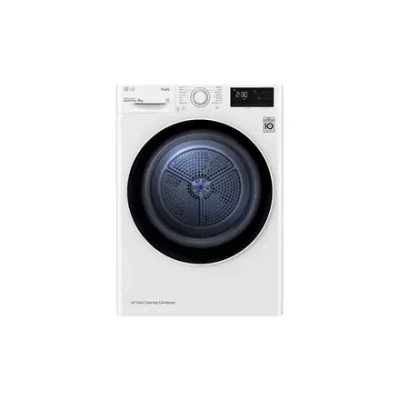LG  |  Dryer Machine  |  RH80V3AV6N  |  Energy efficiency class D  |  Front loading  |  8 kg  |  LED  |  Depth 69 cm  |  Wi-Fi  |  White