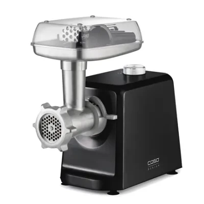 Caso  |  Meat Mincer  |  FW 2500  |  Black  |  2500 W  |  Number of speeds 2  |  Throughput (kg / min) 2.5  |  3 stainless steel cutting plates (3 mm, 5 mm and 8 mm), Sausage filler, Cookie attachment with 4 moulds, Stuffer