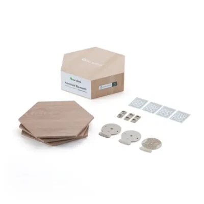 Nanoleaf  |  Elements Wood Look Hexagons Expansion Pack (3 panels)  |  Cool White + Warm White