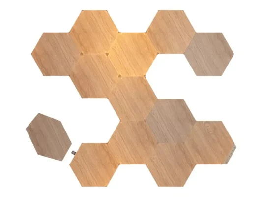 Nanoleaf  |  Elements Wood Look Hexagons Starter Kit (13 panels)  |  Cool White + Warm White