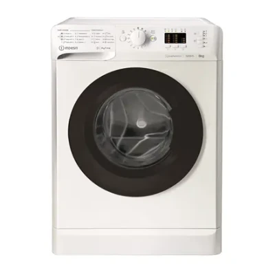 INDESIT  |  Washing machine  |  MTWSA 61294 WK EE  |  Energy efficiency class C  |  Front loading  |  Washing capacity 6 kg  |  1151 RPM  |  Depth 42.5 cm  |  Width 59.5 cm  |  Display  |  Big Digit  |  White