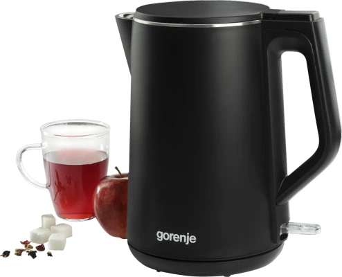 Gorenje  |  Чайник  |  K15DWBK  |  Электрический  |  2200 Вт  |  1.5 л  |  Нержавеющая сталь  |  360° вращающаяся база  |  Черный