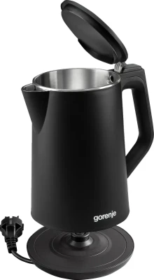 Gorenje  |  Чайник  |  K15DWBK  |  Электрический  |  2200 Вт  |  1.5 л  |  Нержавеющая сталь  |  360° вращающаяся база  |  Черный