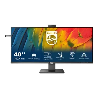 Philips  |  Biznesa monitors  |  40B1U5601H / 00  |  40 "  |  IPS  |  21:9  |  100 Hz  |  4 ms  |  3440 x 1440 pikseļi  |  300 cd / m²  |  Melns