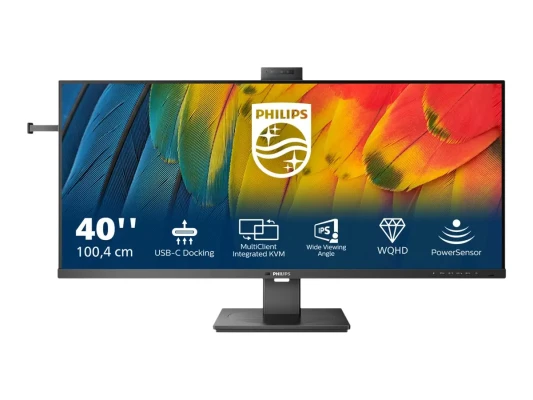 Philips  |  Biznesa monitors  |  40B1U5601H / 00  |  40 "  |  IPS  |  21:9  |  100 Hz  |  4 ms  |  3440 x 1440 pikseļi  |  300 cd / m²  |  Melns
