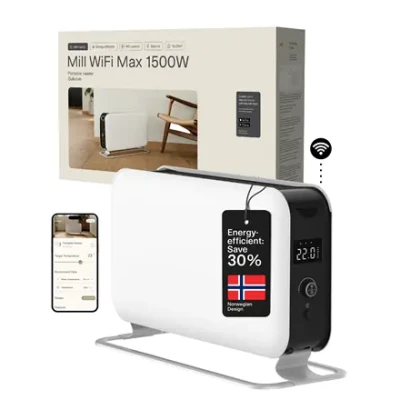 Mill  |  Portable Heater  |  CO1500MAXWIFI3  |  Convection Heater  |  1500 W  |  Suitable for rooms up to 14-18 m²  |  White  |  IPX4