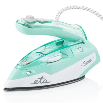 ETA  |  ETA127190000 Sophia  |  Tvaika ceļojumu gludeklis  |  1100 W  |  Ūdens tvertnes ietilpība 80 ml  |  Nepārtraukta tvaika 30 g / min  |  Tvaika palielināšanas jauda 50 g / min  |  Zaļa / Balta