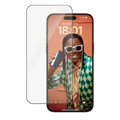 PanzerGlass  |  Ekrāna aizsargstikls  |  Apple  |  iPhone 15 Pro Max  |  Stikls  |  Caurspīdīgs  |  Ultra-platums, Skrāpējumu izturīgs, Kritiena aizsardzība, EasyAligner iekļauts