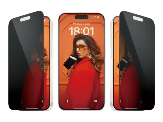 PanzerGlass  |  Screen protector  |  Apple  |  iPhone 15 Pro  |  Glass  |  Black  |  Ultra-Wide Fit w. EasyAligner