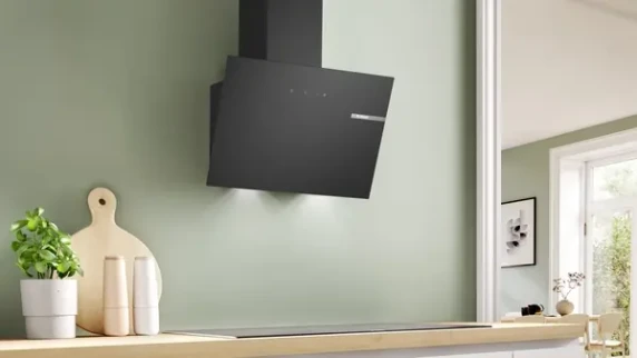 Bosch  |  Hood  |  DWK65DK60  |  Wall mounted  |  Energy efficiency class A  |  Width 59 cm  |  430 m³ / h  |  Electronic control  |  LED  |  Black
