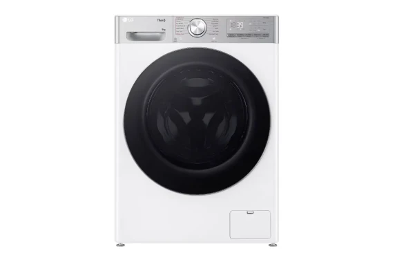 LG  |  Washing Machine  |  F2WR909P3W  |  Energy efficiency class A  |  Front loading  |  Washing capacity 9 kg  |  1200 RPM  |  Depth 47.5 cm  |  Width 60 cm  |  LED  |  Steam function  |  Direct drive  |  Wi-Fi  |  White
