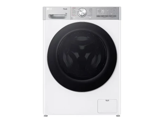 LG  |  Washing Machine  |  F2WR909P3W  |  Energy efficiency class A  |  Front loading  |  Washing capacity 9 kg  |  1200 RPM  |  Depth 47.5 cm  |  Width 60 cm  |  LED  |  Steam function  |  Direct drive  |  Wi-Fi  |  White
