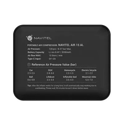 Navitel  |  120PSI  /  8.27 bar  |  Mobile Air Compressor AIR 15 AL  |  Air Compressor