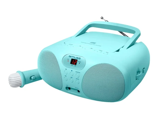 Muse  |  Portable Sing-A-Long Radio CD Player  |  MD-203 KB  |  AUX in  |  CD player  |  FM radio