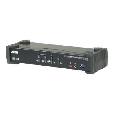 Aten  |  4-Port USB3.0 4K DisplayPort KVMP Switch with Built-in MST Hub  |  CS1924M