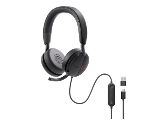 Dell  |  Pro Wired On-Ear Headset  |  WH5024  |  Встроенный микрофон  |  USB Type-A  |  ANC  |  Черный