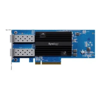 Synology E25G30-F2 Dual-port 25GbE SFP28 add-in card designed to accelerate bandwidth-intensive workflows  |  Synology E25G30-F2  |  25 GT / s  |  PCIe 3.0 x8