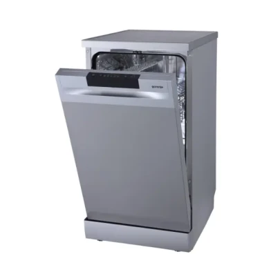 Dishwasher  |  GS520E15S  |  Free standing  |  Width 45 cm  |  Number of place settings 9  |  Number of programs 5  |  Energy efficiency class E  |  Display  |  AquaStop function  |  Grey