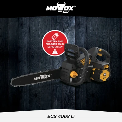 MoWox  |  Excel Series Hand Held Battery Chain Saw With Toolless Saw Chain Tension System (Without Battery and Charger)  |  ECS 4062 Li  |  62 V  |  Lithium-ion technology