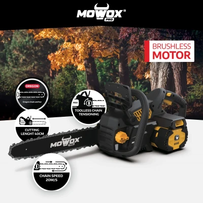 MoWox  |  Excel Series Hand Held Battery Chain Saw With Toolless Saw Chain Tension System (Without Battery and Charger)  |  ECS 4062 Li  |  62 V  |  Lithium-ion technology