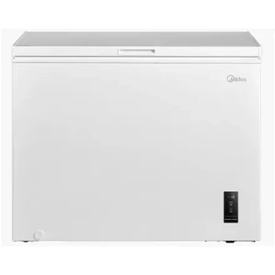 Midea Freezer  |  MDRC405FEE01  |  Energy efficiency class E  |  Chest  |  Free standing  |  Height 85 cm  |  Total net capacity 290 L  |  White