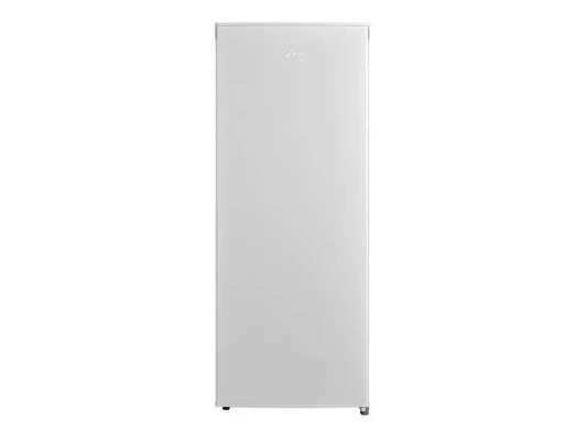 Midea Freezer  |  MDRU229FZE01  |  Energy efficiency class E  |  Upright  |  Free standing  |  Height 142 cm  |  Total net capacity 160 L  |  White