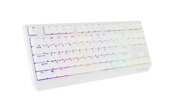 Genesis THOR 230  |  Mechanical Gaming Keyboard  |  Wireless  |  US  |  White  |  2.4 GHz, Bluetooth, USB  |  Outemu Red