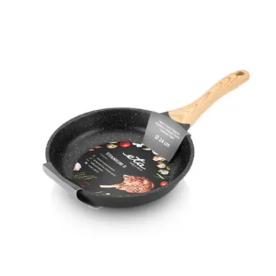 ETA  |  Pan  |  ETA792990000 TITANIUM II  |  Universal  |  Diameter 24 cm  |  Electric, induction, gas, glass ceramics  |  Suitable for induction hob  |  Fixed handle  |  Black