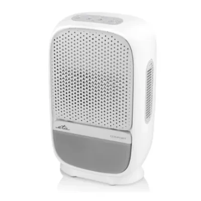 ETA Dehumidifier  |  ETA163090000 Comfort  |  Power 60 W  |  Suitable for rooms up to 62 m³  |  Suitable for rooms up to 25 m²  |  Water tank capacity 1.2 L  |  White