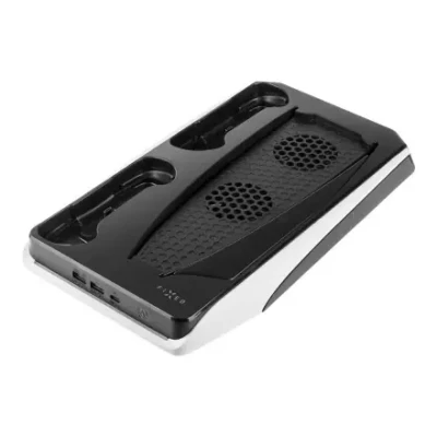 Fixed Multifunctional Station for PlayStation 5 with Cooling and Charging for two DualSense Controllers  |  FIXPS5-MCS-BW