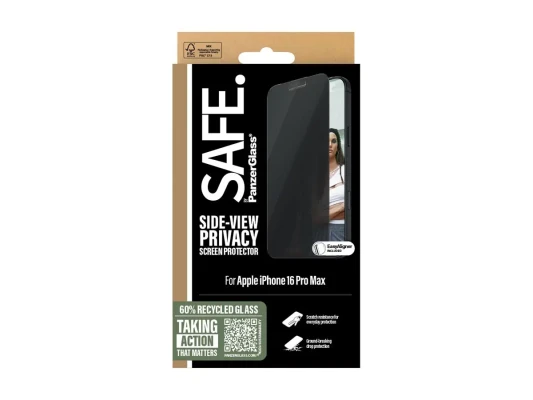 PanzerGlass Screen protector  |  Apple  |  iPhone 16 Pro Max  |  Glass  |  Black  |  Ultra-Wide Fit