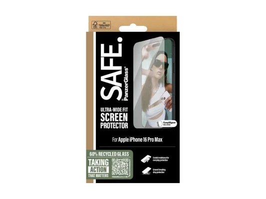PanzerGlass Screen protector  |  Apple  |  iPhone 16 Pro Max  |  Glass  |  Transparent  |  Ultra-Wide Fit