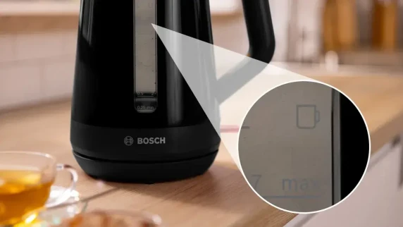 Bosch Kettle  |  TWK1M123  |  Electric  |  2400 W  |  1.7 L  |  Plastic  |  360° rotational base  |  Black