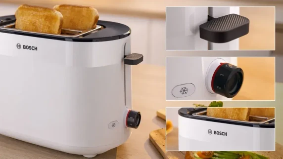 Bosch Compact Toaster  |  TAT2M121 MyMoment  |  Power 950 W  |  Number of slots 2  |  Housing material Plastic  |  White