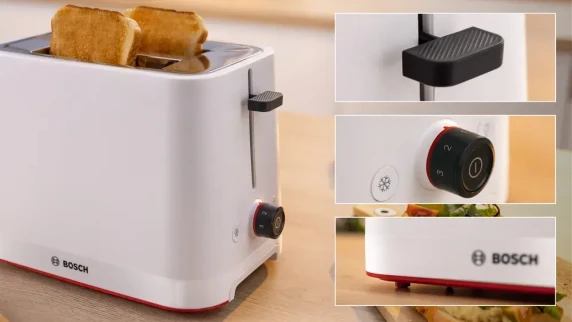 Bosch Compact Toaster  |  TAT3M121 MyMoment  |  Number of slots 2  |  Housing material Plastic  |  White