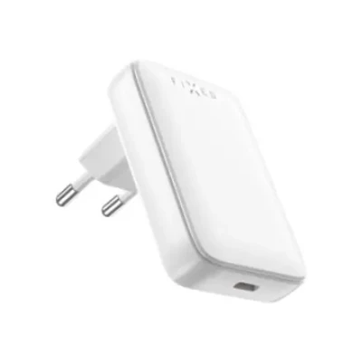 FIXED Slim USB-C Travel Charger, GaN, PD support, 30W, White  |  Fixed