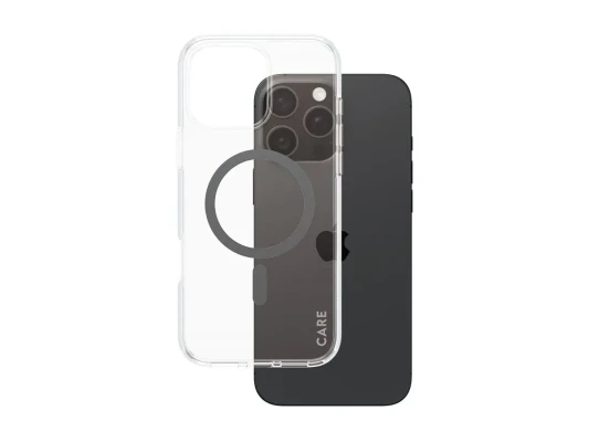 CARE Flagship Case  |  Back cover  |  Apple  |  iPhone 16 Pro Max  |  Recycled plastic  |  Transparent  |  MagSafe