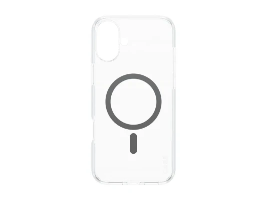 CARE by PanzerGlass Case Flagship  |  Back protection  |  Apple  |  iPhone 16 Plus  |  Recycled plastic  |  Transparent / Black  |  MagSafe