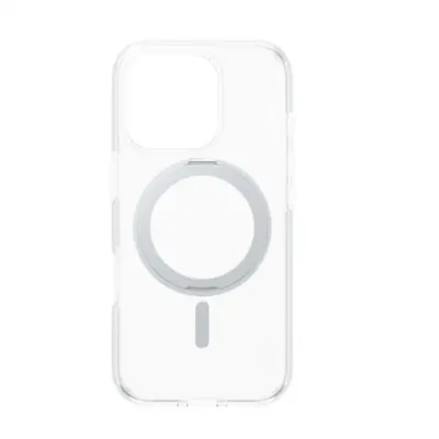 CARE Feature Case  |  Back cover  |  Apple  |  iPhone 16 PRO  |  Recycled plastic  |  Silver  |  Kickstand & MagSafe