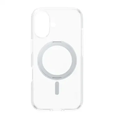 CARE Feature Case  |  Back cover  |  Apple  |  iPhone 16  |  Recycled plastic  |  Silver  |  Kickstand & MagSafe