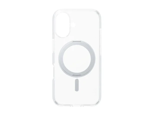 CARE Feature Case  |  Back cover  |  Apple  |  iPhone 16  |  Recycled plastic  |  Silver  |  Kickstand & MagSafe