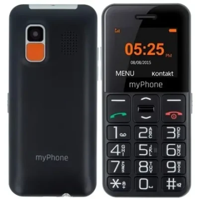 myPhone Halo Easy  |  Black  |  1.77 "  |  TFT  |  24 MB  |  32 MB  |  Single SIM  |  Bluetooth  |  Main camera resolution 0.3 MP  |  1000 mAh